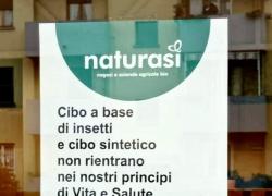 Cibo a base di insetti e cibo sintetico, NaturaSì contro la scelta europea: il cartello diventa virale