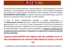 Anief, sindacato ricercatori, contro procedimenti disciplinari ISS: "Attacco alla libertà di studio: no alle logiche politiche" 