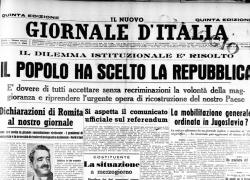 Festa della Repubblica italiana, il ministro dell'Interno Romita a Il Giornale d'Italia: "Accettare senza recriminazioni e riprendere l'opera di ricostruzione". Era il 6 giugno del 1946