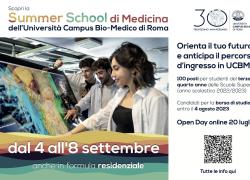 A settembre al Campus Bio-Medico torna l'unica Summer School italiana in medicina per gli studenti del terzo e quarto anno delle superiori 