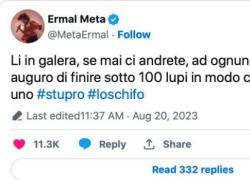 Ermal Meta, commento stupro Palermo: "A voi cani auguro di finire in galera sotto 100 lupi", e il web s'indigna