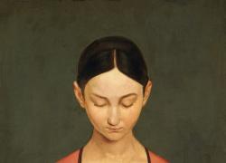 "La ragazza che legge" un dipinto semplice del pittore tedesco dell'Accademia di Belle Arti Gustav Adolph Hennig