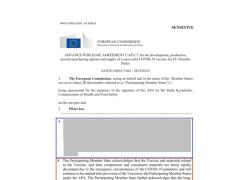 Vaccino Covid e il contratto di acquisto tra Commissione Europea e Pfizer, 25 articoli “omissis”, tra cui l’art 1.4: “Possibili reazioni avverse e ignoti effetti a lungo termine” e l'art I.12: "Stati membri si assumono le responsabilità”