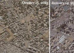 Gaza, la tendopoli di Rafah prima e dopo i bombardamenti: le foto satellitari di un milione di palestinesi al confine con l'Egitto