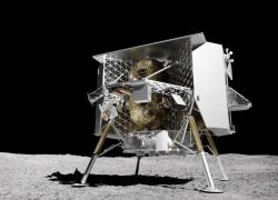 Lander lunare Peregrine brucia nell’atmosfera, doveva allunare con la bandiera ucraina, i capelli di G. Washinghton, Kennedy e Eisenhower