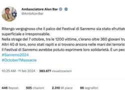 Ambasciatore Israele Alon Bar contro Ghali: "Vergognoso usare Sanremo per diffondere odio", il cantante: "Continua politica del terrore, parlo di questi temi da quando ho 13 anni" - VIDEO