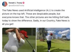 Trump, "foto fake" di lui con la pancia mentre gioca a golf: "Create con l'intelligenza artificiale, gente deplorevole"