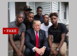 Trump, foto false con afroamericani create con l'IA dai suoi fan, nessuna prova di un collegamento con la campagna elettorale