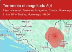 Terremoto Montenegro, scossa di magnitudo 5.5 al confine con la Bosnia, avvertito anche in Italia, epicentro vicino Plužine
