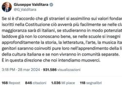 Valditara, il post con errore di grammatica del ministro: “Se nelle scuole si insegni”, il web: “Se nelle scuole si insegni, di sicuro si impari"