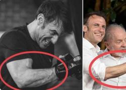Macron Napoleon mostra i muscoli contro la Russia, ma il web insinua: "Foto taroccate, in Brasile ha perso l'80% di massa muscolare?"
