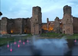 Terme di Caracalla, torna l'acqua dopo 1500 anni, vasca 40 x 40 in cui si riflettono le architetture - VIDEO