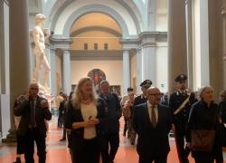 Il Ministro della Cultura Gennaro Sangiuliano visita il David di Michelangelo e la Galleria dell’Accademia