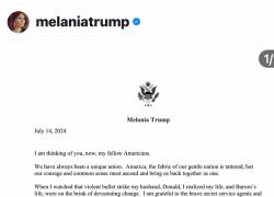 Attentato a Donald Trump, la moglie Melania: "L'attentatore era un mostro che voleva spegnere la sua passione, la sua risata e il suo ingegno"