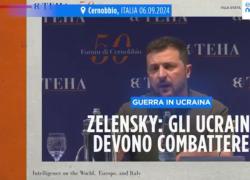 Zelensky si infila a Cernobbio ed incita alla  Campagna di Russia: “Guerra contro Mosca, dobbiamo colpirla con armi occidentali"; il malumore dei presenti - VIDEO