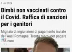 Bimbi non vaccinati contro Covid, sanzioni ai genitori da Ausl Romagna: “198e di multa se non avvelenate i vostri figli, dittatura” - ViDEO