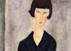 "Il vestito nero" dalla produzione parigina di Amedeo Modigliani: allungamento della forma umana e volti simili a maschere