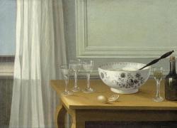 "Natura morta con una ciotola di punch", l'opera tipica del maestro svedese Schillmark esposta all'Ateneum museo d'arte a Helsinki
