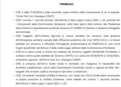 Commissione Covid, Associazione Decisa: "Revoca nomina Conte come componente, discusse anche sue misure, conflitto d'interessi"
