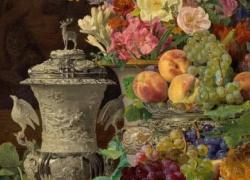 "Natura morta con fiori, frutta e un calice d'argento", un capolavoro da non perdere del maestro austriaco Ferdinand Georg Waldmüller