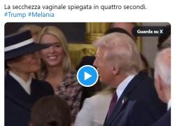 Melania Trump, l'ilarità social sul "non bacio" con Donald Trump all'insediamento: "La secchezza vaginale spiegata in quattro secondi" - VIDEO