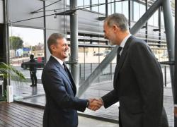 Il Ceo di Enel, Flavio Cattaneo, riceve il Re di Spagna Filippo VI presso la sede di Fondazione Endesa a Madrid