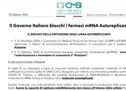 Vaccino Covid autoreplicante “Kostaive", allarme del CMSI: "Diffonde mRNA  e Spike in tutti i tessuti passando da specie a specie senza barriere, enorme rischio biologico"