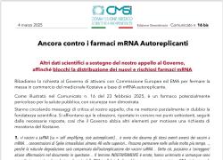 CMSI: "Il governo italiano fermi la messa in commercio del vaccino Covid mRNA autoreplicante Kostaive, effetti avversi letali per la salute" 