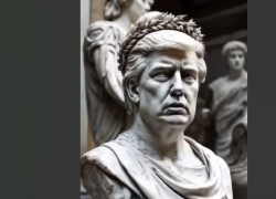 Trump e Musk nella "Sala dell'eterna fama" nel 2125 AD, il tycoon: "Sono il più grande leader della storia", Giulio Cesare e Gengis Khan ridono - VIDEO IA