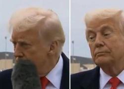 Trump colpito col microfono da una giornalista come Berlusconi nel 1996, il Presidente Usa la "fulmina" con lo sguardo - VIDEO