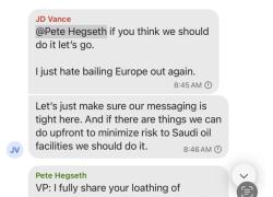 Casa Bianca, direttore di The Atlantic aggiunto "per errore" nella chat su piano di guerra Usa contro Houthi, Vance: "Odio salvare l'Ue, attaccare i ribelli significa questo"