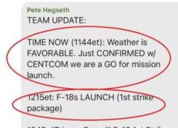 Usa, le chat del "piano di guerra" contro gli Houthi, capo Pentagono Hegseth: "Lancio di F18, droni MQ-9 e missili Tomahawk", Vance: "Eccellente"