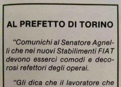 L’intervento di Mussolini a tutela dei lavoratori, il duce al prefetto di Torino il 16 luglio 1937: “L’uomo non è una macchina adibita ad un’altra macchina”