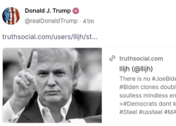 Trump: "Joe Biden morto nel 2020 e sostituito da un robot clone ingegnerizzato e senza anima, i dem non notano la differenza"
