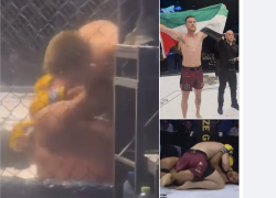 Pugile irlandese Paddy Mccorry atterra l'israeliano Shuki Farage e gli urla nelle orecchie “Palestina libera”, poi alza la bandiera pro Gaza - VIDEO