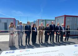 Enel e ADR, inaugurato progetto Pioneer,  762 batterie second-life da Nissan, Mercedes, Stellantis in un BESS da 10 MWh con Loccioni e Fraunhofer