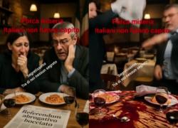 Flop referendum 8 e 9 giugno, Schlein e Landini stracciano il giornale con i risultati e rovesciano il vino dal nervoso - VIDEO MEME AI