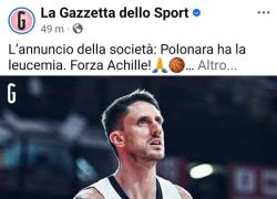Il cestista Polonara ha la leucemia dopo un tumore ma nessuno si domanda come mai. Cose che succedono, stile di vita, cambiamenti climatici, destino