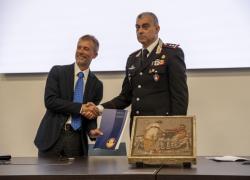 Pompei, un mosaico erotico vesuviano torna al Parco Archeologico: rimpatriato dalla Germania e restituito dai Carabinieri del TPC