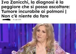 "Iva Zanicchi, tumore incurabile ai polmoni, la diagnosi peggiore che si possa ascoltare, non c'è niente da fare", il post fake virale