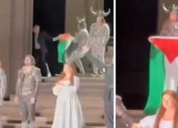 Londra, attore espone bandiera della Palestina durante "Il Trovatore" alla Royal Opera House, maschera cerca di strappargliela, pubblico applaude - VIDEO
