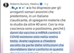 La virostar negazionista Burioni insulta i danneggiati da vaccino Covid: "Reazioni avverse non esistono, somari e malati mentali"