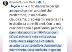 Da anni i virologi influencer provocano noi malati post vaccino, ma questa volta Burioni è andato oltre e non può passarla liscia