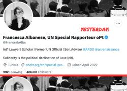 Gaza, altra sanzione per Francesca Albanese, Musk cede a pressioni filo-israeliane, tolta la spunta blu su X,  lei: "Intimidazione mafiosa"