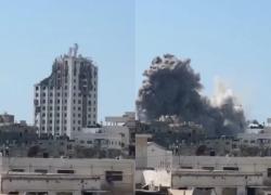 Gaza, Idf distruggono anche il grattacielo più alto della Striscia con 2 missili, i 20 piani della al-Ghafri Tower "erano usati come rifugio per sfollati" - VIDEO
