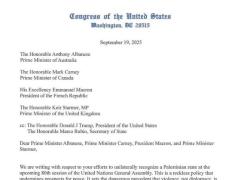 Usa, 25 repubblicani chiedono a Francia, Canada, Uk, Australia di non riconoscere Palestina: "Scelta in contrasto con nostri interessi, avrete conseguenze" - la LETTERA