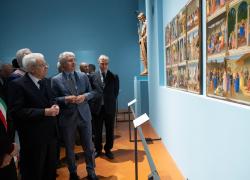 Il Presidente della Repubblica Sergio Mattarella visita la mostra "Beato Angelico" a Palazzo Strozzi di Firenze