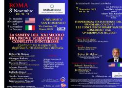 Carta di Siena  il 7 e 8 novembre presenta due importanti incontri a Roma su tematiche del mondo sanitario con dottori e altri specialisti nel settore