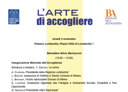 Al via il Convegno Nazionale “BIENNALE DELL’ACCOGLIENZA. L’arte di accogliere”
