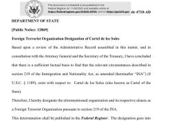 Venezuela, Usa designano "Cartel de los Soles" come "Organizzazione Terroristica Straniera": "Ha corrotto esercito, leggi e governo" - DOCUMENTO
